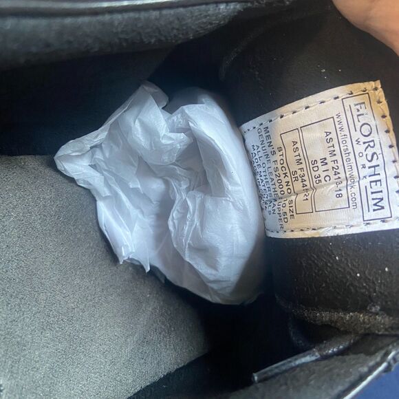 Florsheim Low Coronis Steel Toe Work Shoes FS2000 Black Leather Sz 10.5 NEW - Picture 7 of 9